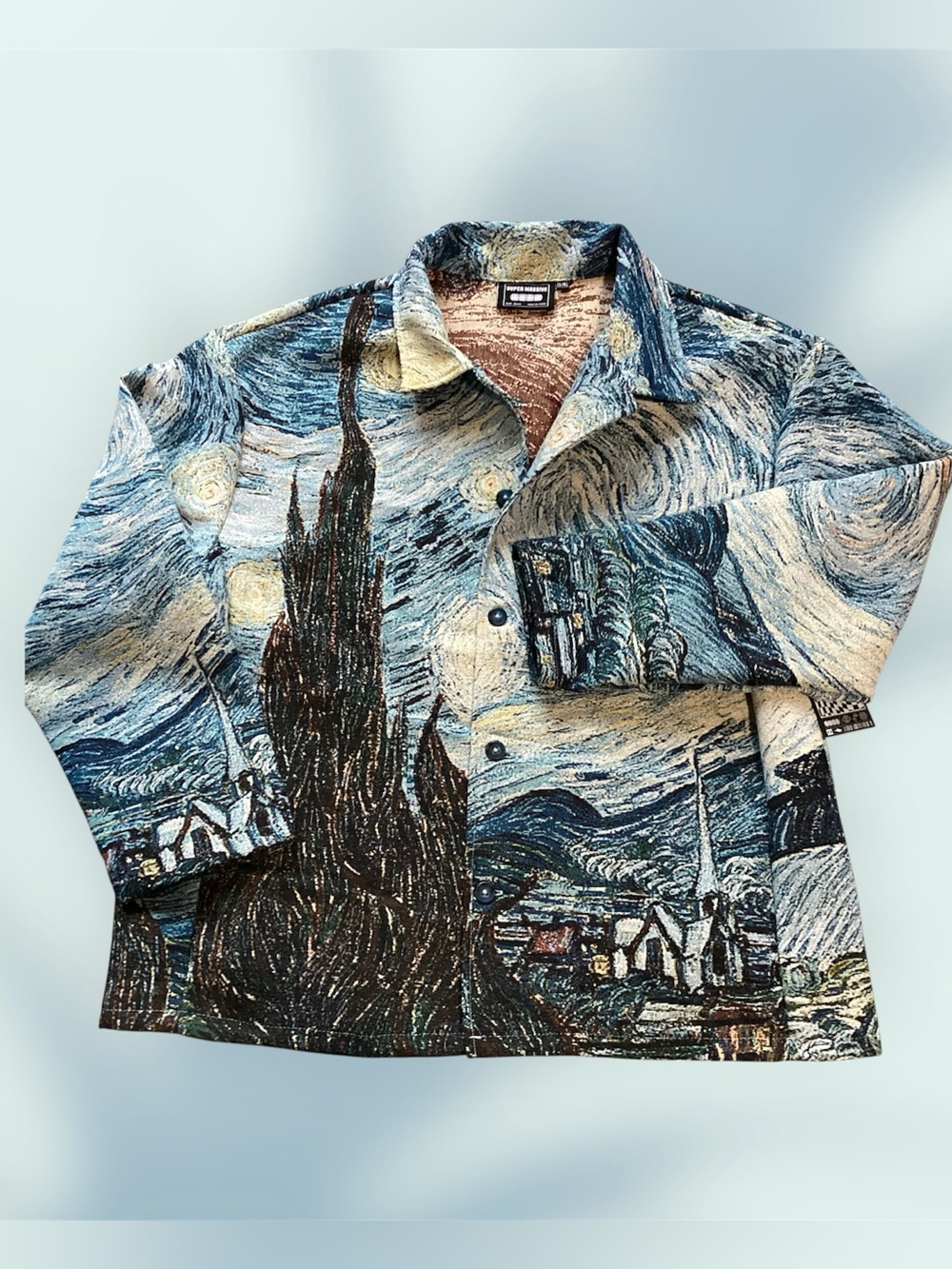 Super Massive Men's Jacket Starry Night Tapestry Van Gogh Woven Size L